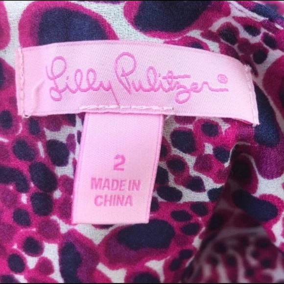 Lily Pulitzer EUC giraffe print pink purple - Picture 2 of 6